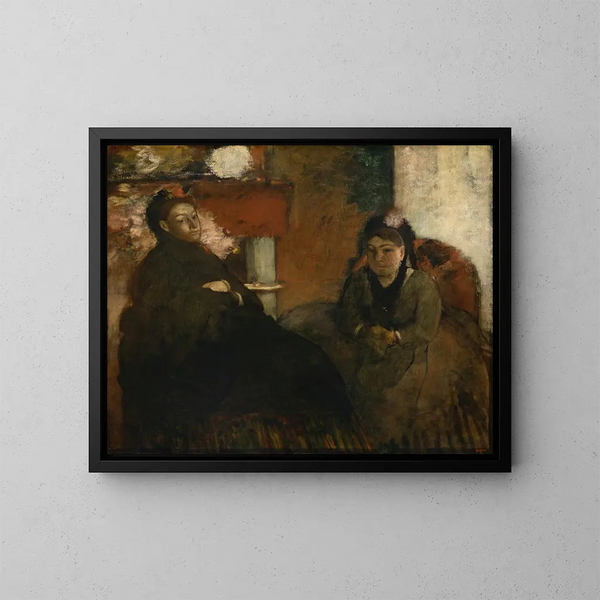 Muotokuva Mme Lisle ja Mme Loubens - Edgar Degas — kehystetty taideteos seinällä
