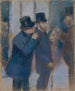Portraits à la Bourse (Conflit de cas) - Edgar Degas — näkymä teoksesta