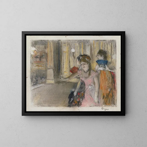Laulajat lavalla - Edgar Degas — kehystetty taideteos seinällä