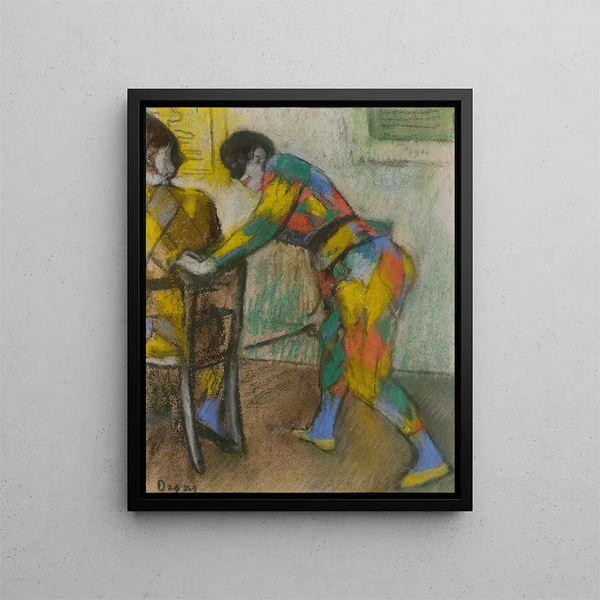Kaksi Arlekiinia - Edgar Degas — kehystetty taideteos seinällä