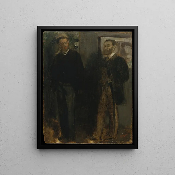 Kaksi miestä - Edgar Degas — kehystetty taideteos seinällä