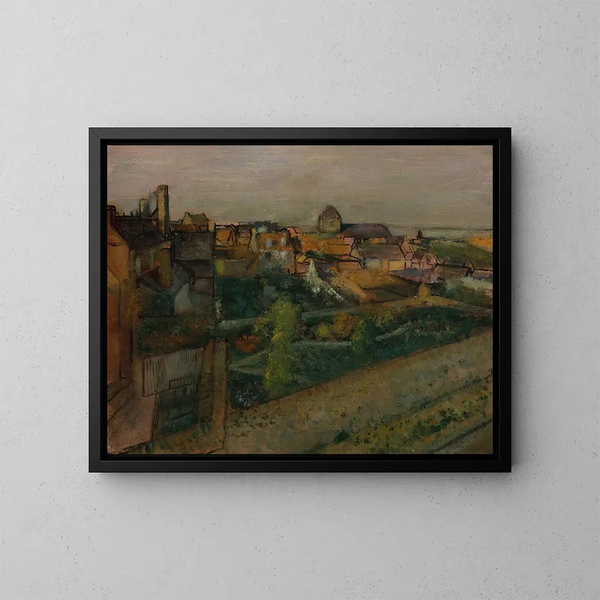 Näkymä Saint-Valery-sur-Somme - Edgar Degas — kehystetty taideteos seinällä