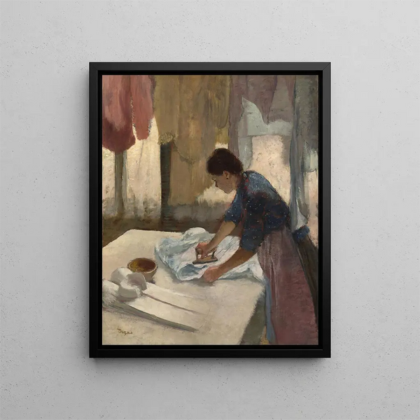 Nainen silittäen - Edgar Degas — kehystetty taideteos seinällä