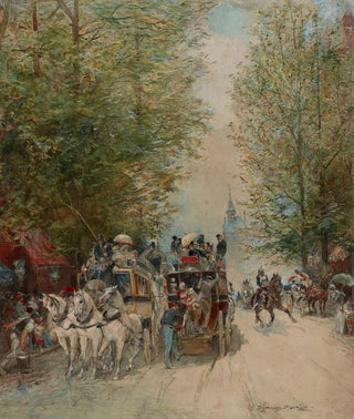 Edmond Morin - Scne de rue omnibus au PontauChange.webp