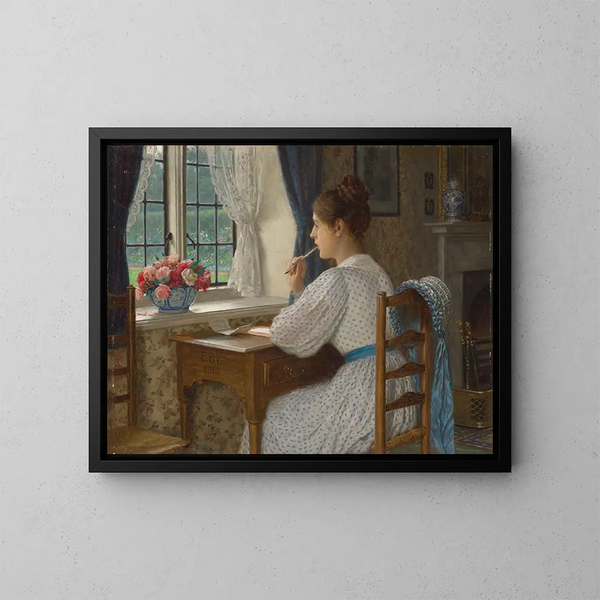 Pensées errantes - Edmund Blair Leighton — kehystetty taideteos seinällä