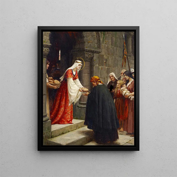 La Charité de Sainte Élisabeth de Hongrie - Edmund Blair Leighton — kehystetty taideteos seinällä