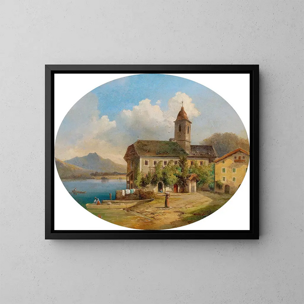 Vue de Saint Wolfgang - Edmund Mahlknecht — kehystetty taideteos seinällä