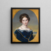 Portrait d'une dame sur fond de paysage - Eduard Friedrich Leybold — kehystetty taideteos seinällä