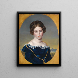 Eduard Friedrich Leybold - Bildnis einer Dame vor Landschaftshintergrund.webp