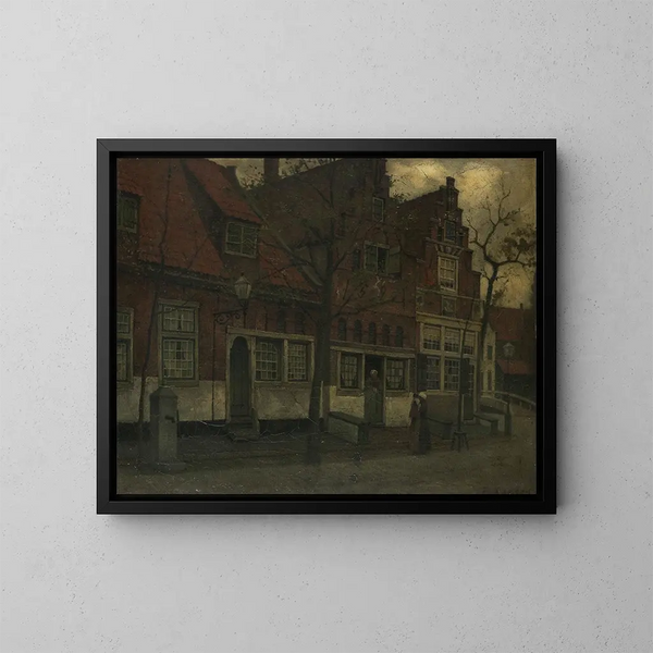 Maisons sur la Breedstraat à Enkhuizen - Eduard Karsen — kehystetty taideteos seinällä