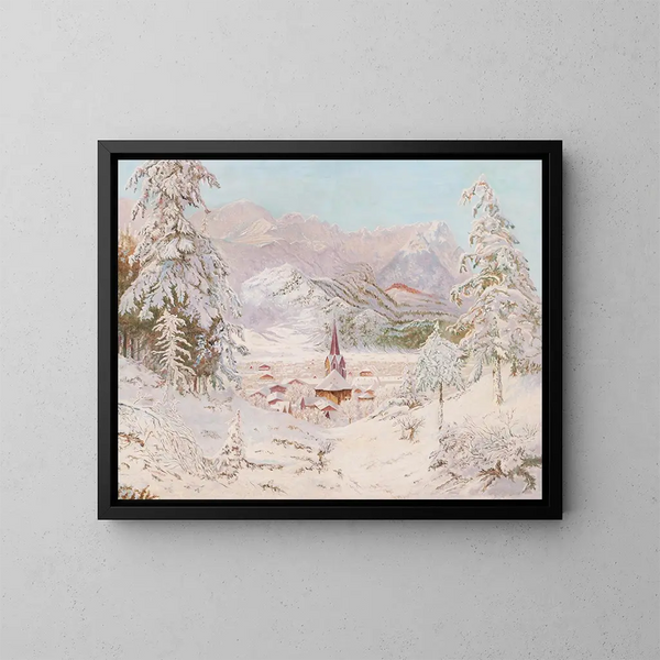Vue sur Garmisch-Partenkirchen - Eduard Kasparides — kehystetty taideteos seinällä