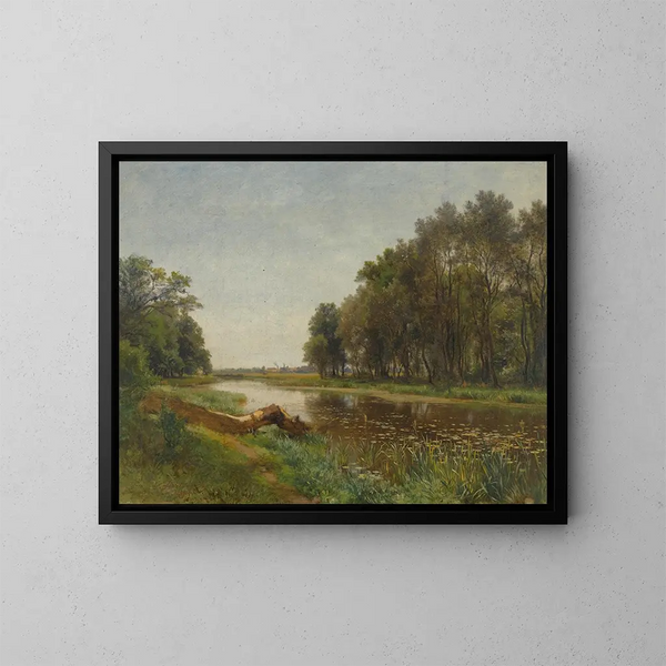 La marche près de Lundenburg - Eduard Peithner von Lichtenfels — kehystetty taideteos seinällä