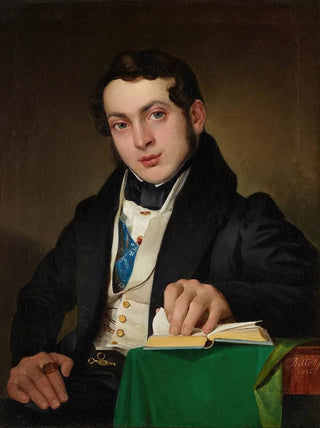 Eduard Ritter - Sitzender junger Mann in schwarzem Rock.webp