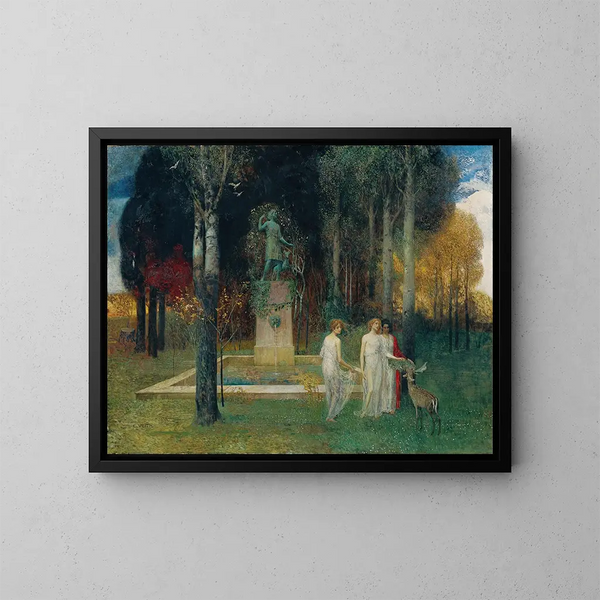 Nymphe au bassin - Eduard Veith — kehystetty taideteos seinällä