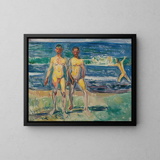 Miesten rannalla - Edvard Munch — kehystetty taideteos seinällä