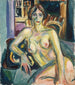 Nu istuu sohvalla - Edvard Munch — näkymä teoksesta