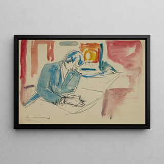 Nimetön maalaus 27 - Edvard Munch — kehystetty taideteos seinällä