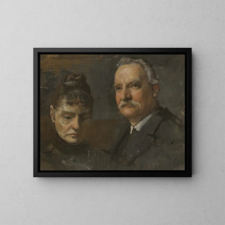 Portrait d'un homme et d'une femme - Edvard Persus — kehystetty taideteos seinällä