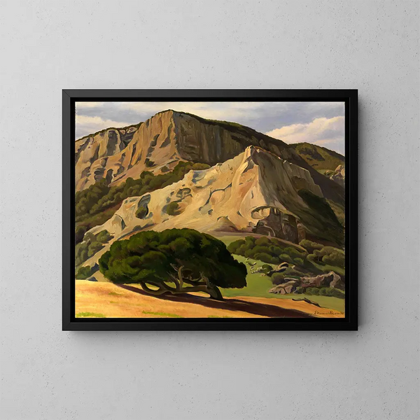 Chênes et rochers à San Luis Obispo - Edward Bruce — kehystetty taideteos seinällä