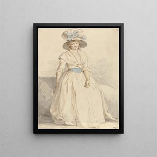 Edward Edwards - A Young Lady Seated Wearing a White Dress.webp