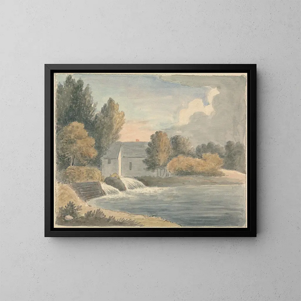 Le moulin de Bathampton - Edward Francis Burney — kehystetty taideteos seinällä