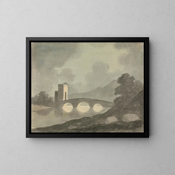 Pont et tour - Edward Francis Burney — kehystetty taideteos seinällä