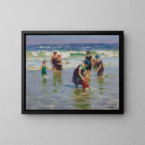 Baigneurs - Edward Henry Potthast — kehystetty taideteos seinällä