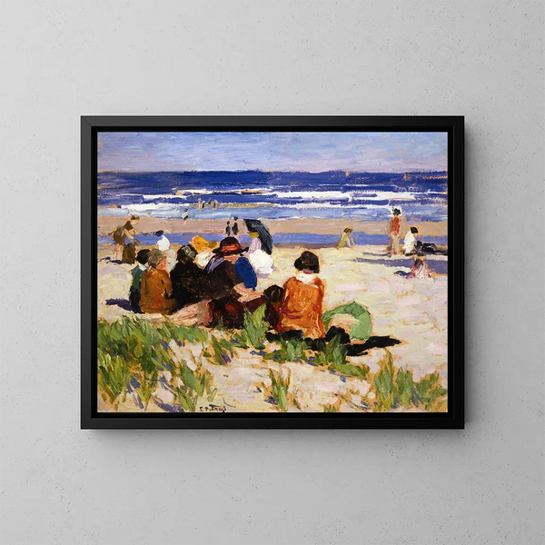 Rannalla Ogunquitissa, Maine - Edward Henry Potthast — kehystetty taideteos seinällä