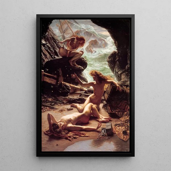 Maalauksen jäljennös Myrskyn nymfien luolasta - Edward John Poynter