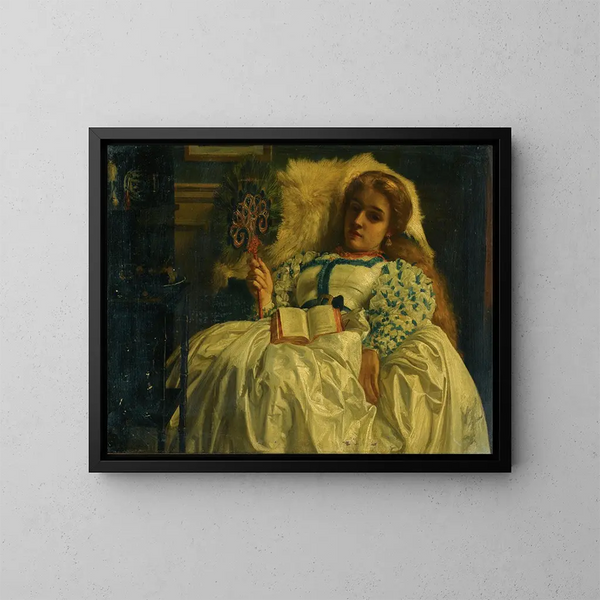Le éventail de paon - Edward John Poynter — kehystetty taideteos seinällä