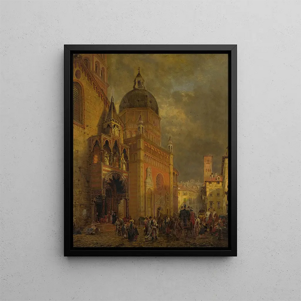 Place du village - Edward Lamson Henry — kehystetty taideteos seinällä