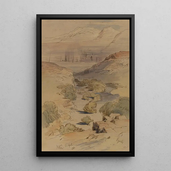 Pétra-maalaus - Edward Lear — kehystetty taideteos seinällä