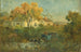 Edward Mitchell Bannister - Miesen juomapaikka vaunussa ja härkien kanssa juomapaikalla — näkymä teoksesta