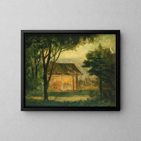 La vieille maison familiale - Edward Mitchell Bannister — kehystetty taideteos seinällä