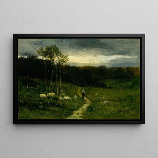Edward Mitchell Bannister - Woman Walking down Path.webp