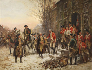 George Washington 1732-1799 edessä Nassau Hall - Edward Percy Moran — näkymä teoksesta