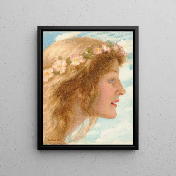 Päivä - Edward Robert Hughes — kehystetty taideteos seinällä