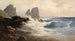 Les Faraglioni devant la côte de Capri - Edward Theodore Compton — näkymä teoksesta