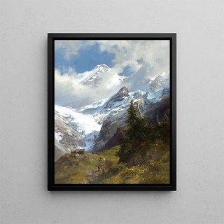 Edward Theodore Compton - Hochgebirgslandschaft mit Gletscher.webp