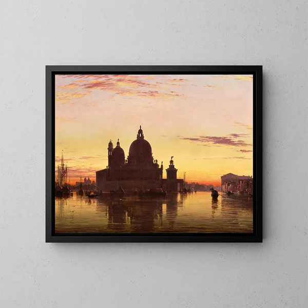 Venetsia, Santa Maria della Salute auringonlaskussa - Edward William Cooke — kehystetty taideteos seinällä