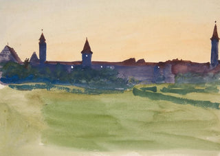 Edwin Austin Abbey - Architectural Study View of a walled city.webp
