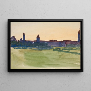 Edwin Austin Abbey - Architectural Study View of a walled city.webp