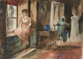 Edwin Austin Abbey - Sketch of figures in an interior.webp