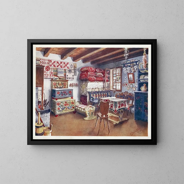 Mobilier paysan austro-hongrois - Edwin Foley — kehystetty taideteos seinällä