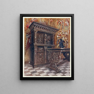 Edwin Foley - Carved oak armoire Carved oak table.webp