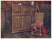 Chêne Cabinet Maalaus with convex circular panels, noyer armchair without arms with interlaced floral ornament on the back - Edwin Foley — näkymä teoksesta