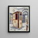 rattaistuinistuimesta maalattu ja lakattu, jossa on kaareva pöytätaso - Edwin Foley — kehystetty taideteos seinällä