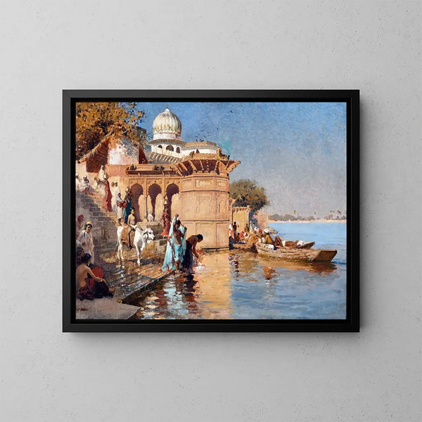 Le long des ghâts de Mathura - Edwin Lord Weeks — kehystetty taideteos seinällä