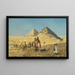 Kamelirekki aavikkoretkellä Egyptin pyramidien keskellä - Edwin Lord Weeks — kehystetty taideteos seinällä