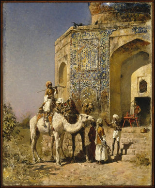 Edwin Lord Weeks - The Old BlueTiled Mosque Outside of Delhi India.webp